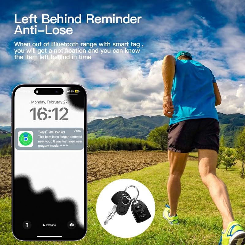 2 Pack GPS Tracker for Vehicles Work with Find My (iOS Only)-No Monthly Fee, IP69 Waterproof,Real-Time GPS Tracking Devices for Kids, Car, Keys,Luggage,Wallets,Dog,Cat,Easily Locate Lost Items(White)