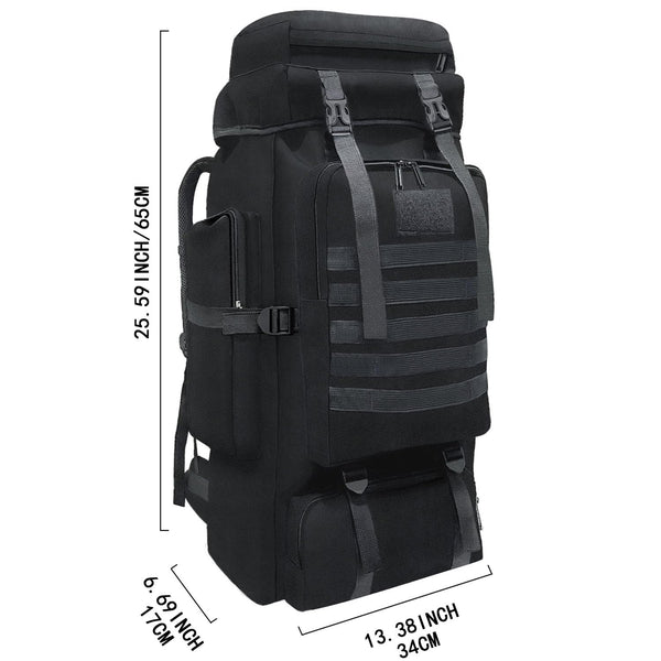 Wesoke 80L 100 liters Camping Hiking Backpack for Men, Extra Large Survival Hunting Backpack, Waterproof Big Molle Military Tactical Rucksack, Oversized Outdoor Sport Travel Daypack