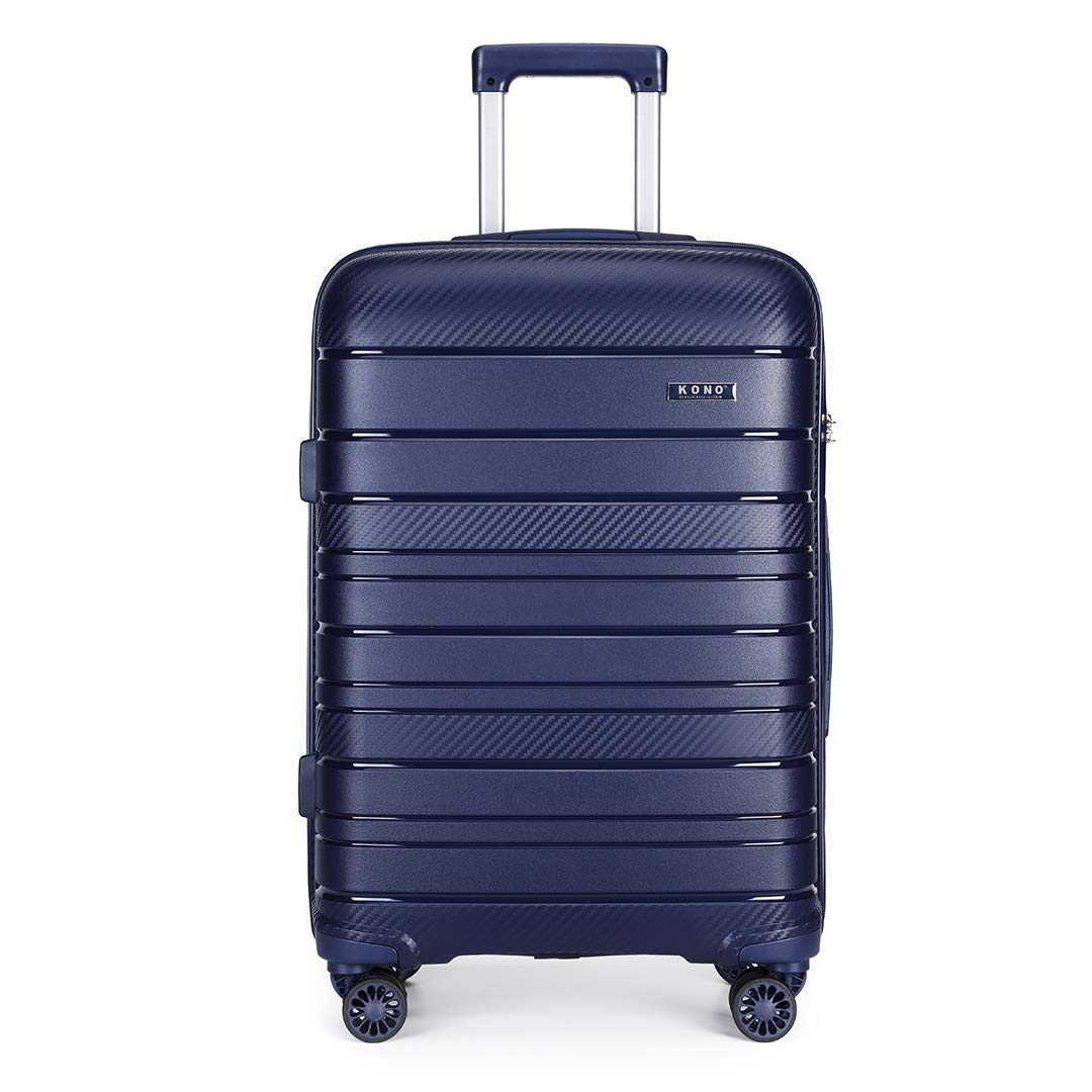 Kono Lightweight Suitcase Hand Luggage Polypropylene Hard Shell Travel Trolley