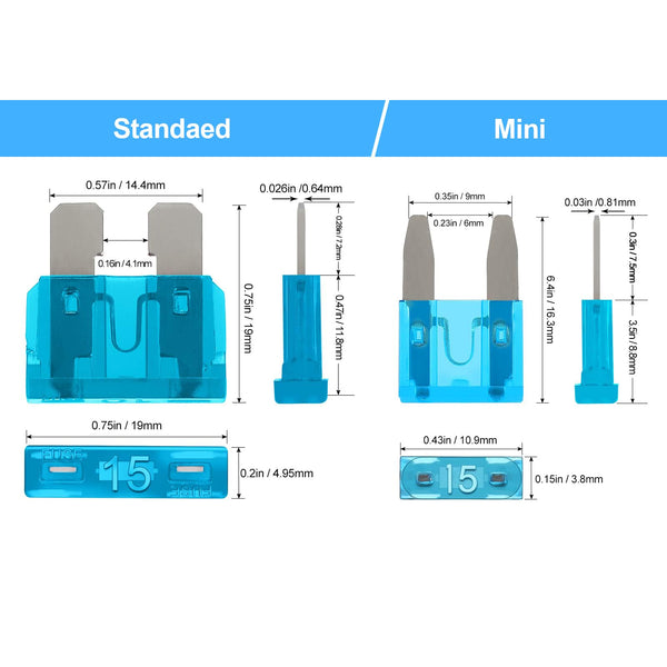 JOREST 300Pcs Car Fuses Assorted Kit, 160 Mini Blade Fuses Automotive + 90 Standard Mixed Fuses + 50 Micro Fuse Set + Fuse Puller – for RV Truck Motorcycle(2Amp 3A 5A 7.5A 10A 15A 20A 25A 30A 35A 40A)