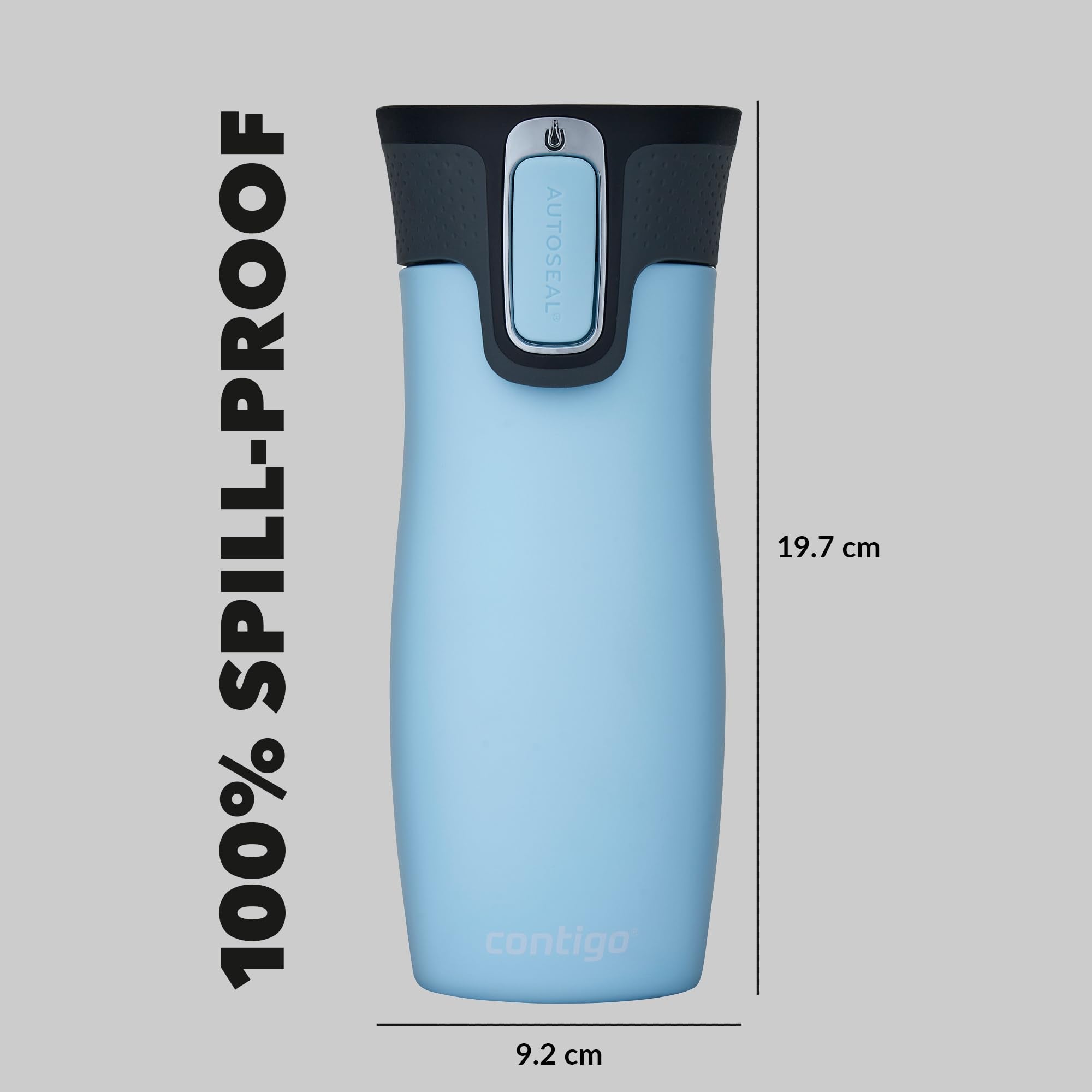 Contigo West Loop Autoseal Travel Mug, Stainless Steel Thermal Mug, Vacuum Flask, Leakproof Tumbler, Coffee Mug with BPA Easy-Clean Lid