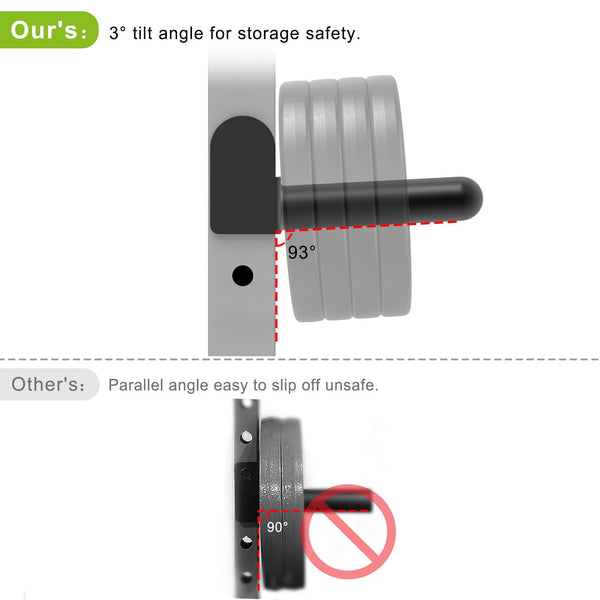 Kipika 3x3 Olympic Weight Plate Holder - Heavy-Duty Steel, Fits 2" Plates on 3x3 Racks with 1" or 5/8" Holes - 300 lbs Capacity Each - Set of 2