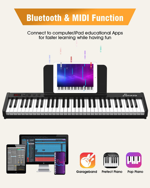 OYAYO 88 Key Digital Piano Full Size Semi-Weighted Keys, Complete Bundle Includes Double X Stand, Travel Bag, Touch Sensitivity Portable Keyboard for Beginners and Musicians on the Road