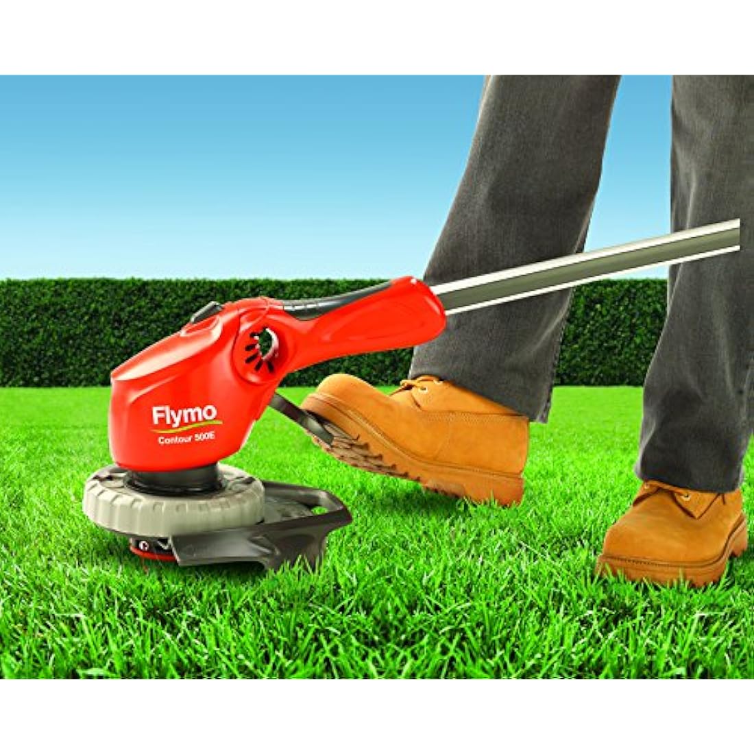 Flymo Contour 500E Electric Grass Trimmer and Edger, 500 W, Cutting Width 25 cm, Orange