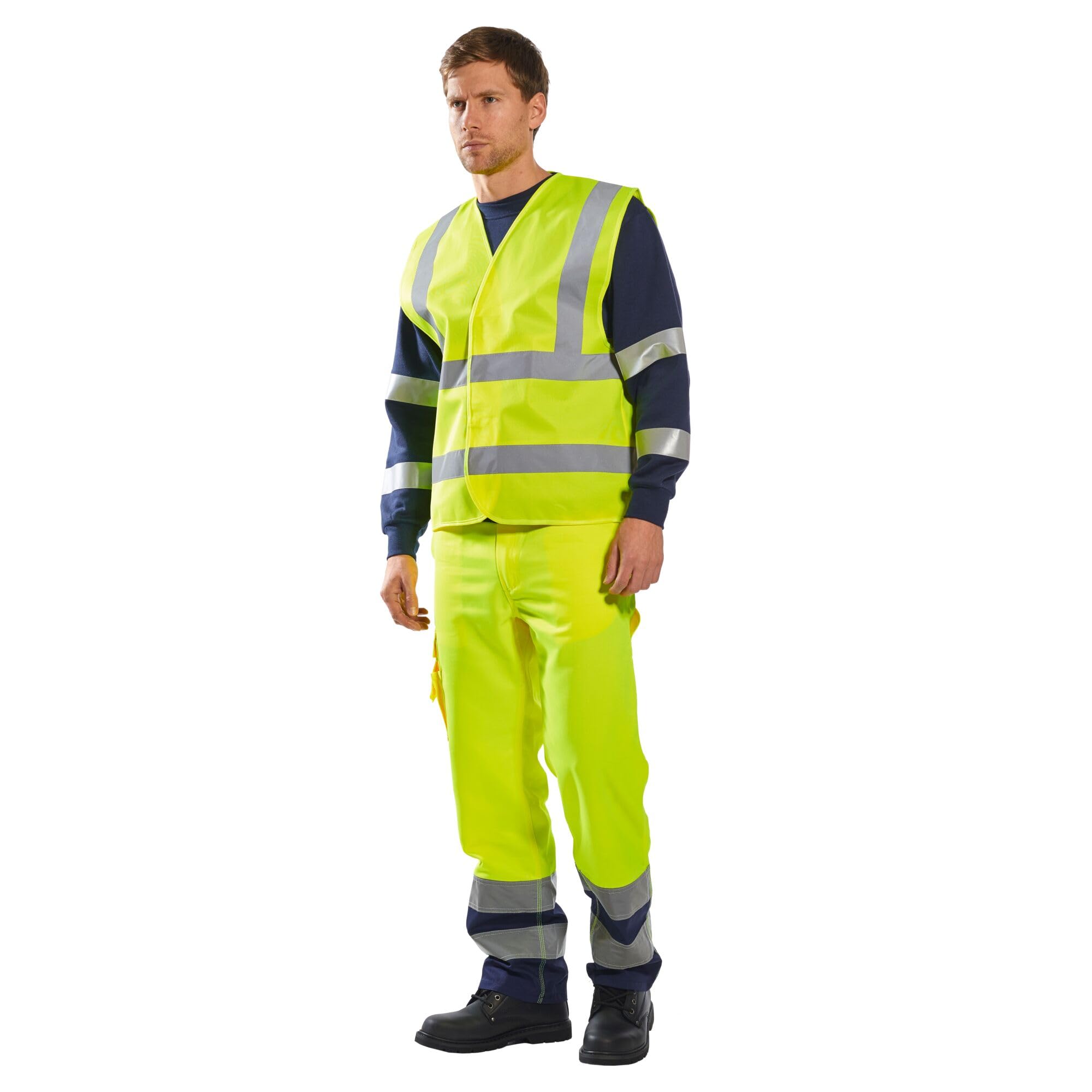 Portwest C470 Reflective Hi Vis Safety Vest Band and Brace Waistcoat Security Traffic Construction Workwear