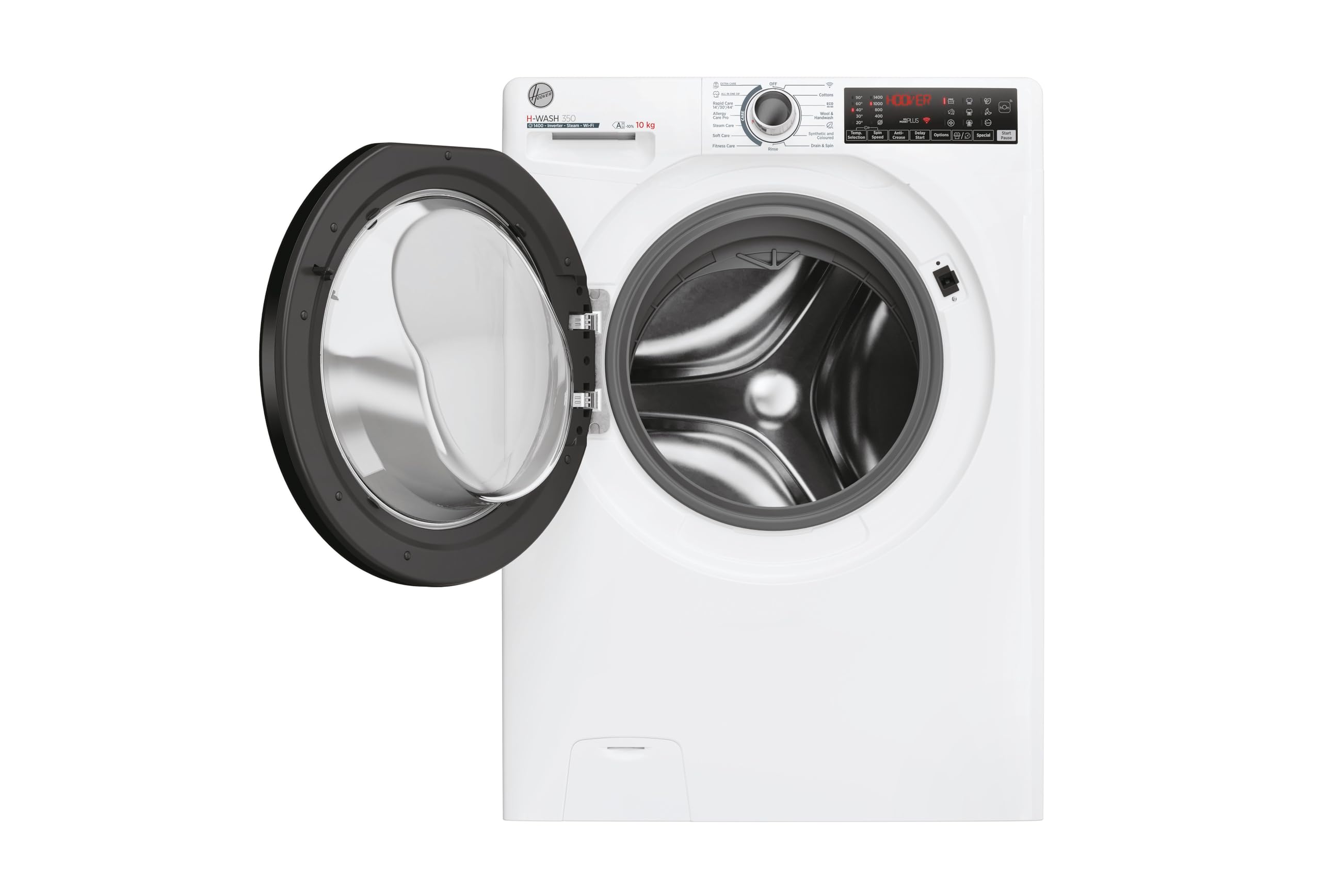 Hoover H-WASH 350 9kg Freestanding Washing Machine, 1400 RPM, A Rated, ECO-Power Inverter Motor, hOn App, 60 Programmes, Eco Doser, Power Care System, Graphite, 60x54x85 cm - H3WPS496TAMBR680