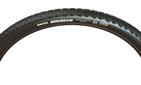 Maxxis Ravager Bicycle Tyre with Folding Bead 700x40C Dual Compound/SilkShield/Tubeless Ready, Black