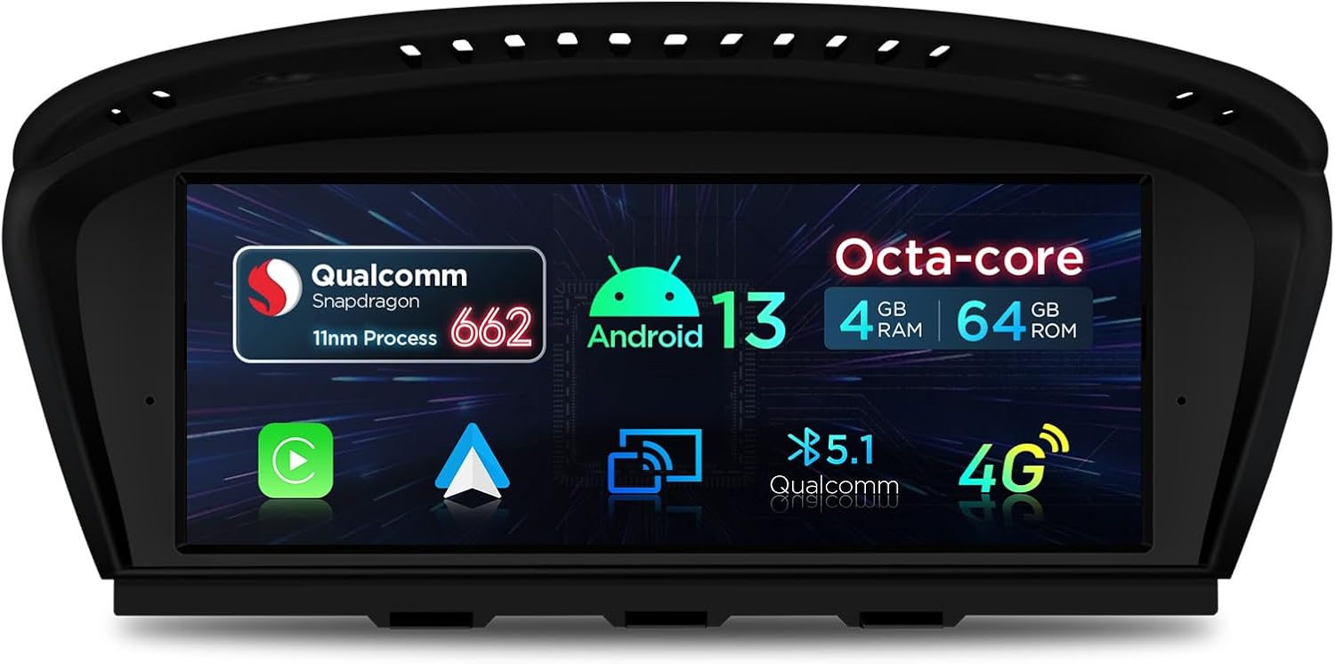 XTRONS 8.8" Car Stereo Android Octa-Core 4+64GB for BMW 3 Series E90 E91 5 Series E60 E61 (2005-2008) w CCC system Touch IPS Screen GPS navigation, w 4G LTE CarAutoPlay Android Auto Support AHD Camera