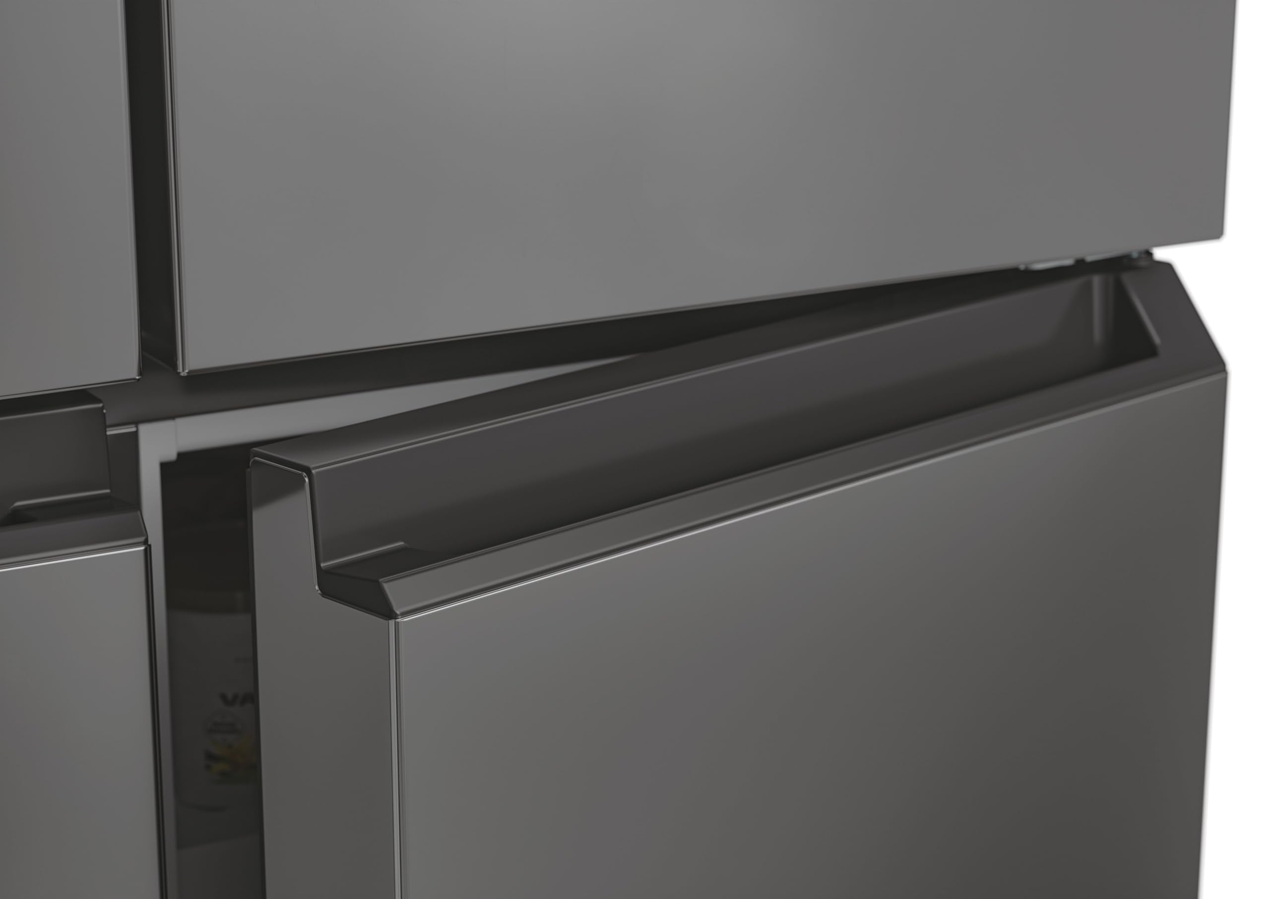 Hoover Free Standing Cube Fridge Freezer, 4 Doors, No Frost, E Class, 463L Total Capacity, Non Plumbed, Silver 83x65x181cm - HHCR3818EWPL