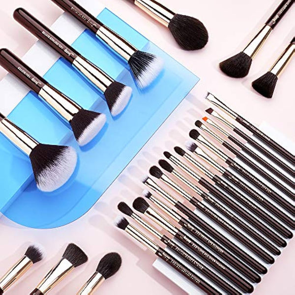 Jessup Makeup Brushes Set Professional, 25PCS Premium Natural Powder Foundation Eyeshadow Blending Concealer Blush Highlight Labeled Brushes, T280