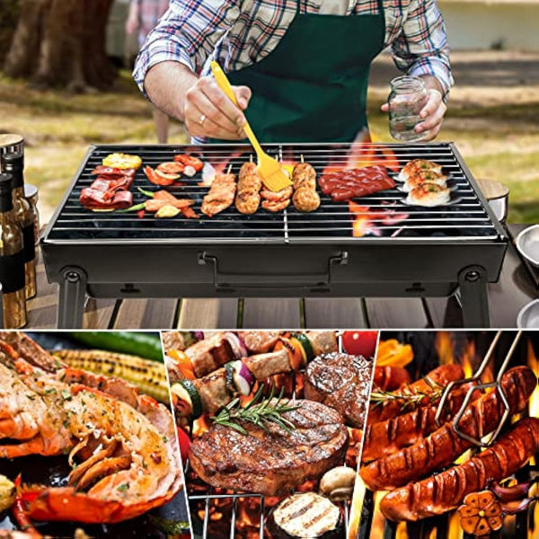 AGM Charcoal Barbecue, Portable Foldable BBQ Grill, Table Charcoal BBQ for Picnic, Travel, Garden, Camping-M size
