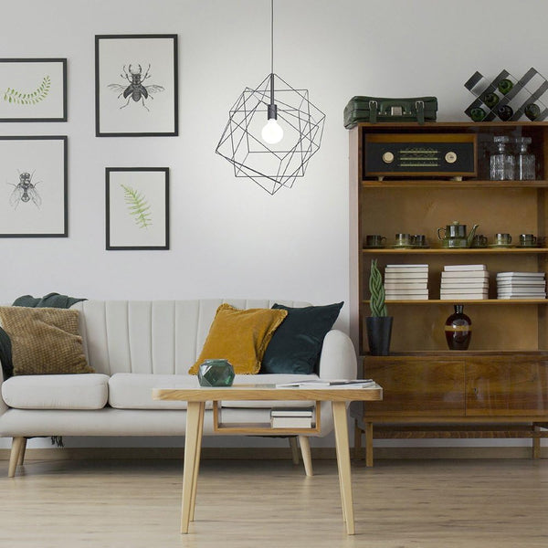 EGLO Straiton Pendant Light, 1-Bulb Pendant Lamp, Vintage, Industrial, Steel Pendant Light in Black, Dining Table Lamp, Living Room Lamp, Hanging with