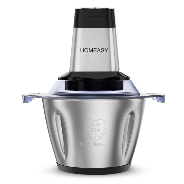 Homeasy Food Processor, Meat Grinder 2.5L Meat Blenders Food Chopper for Meat, Vegetables, Fruits and Nuts, Food Grinder Stainless Steel Bowl 500W 3