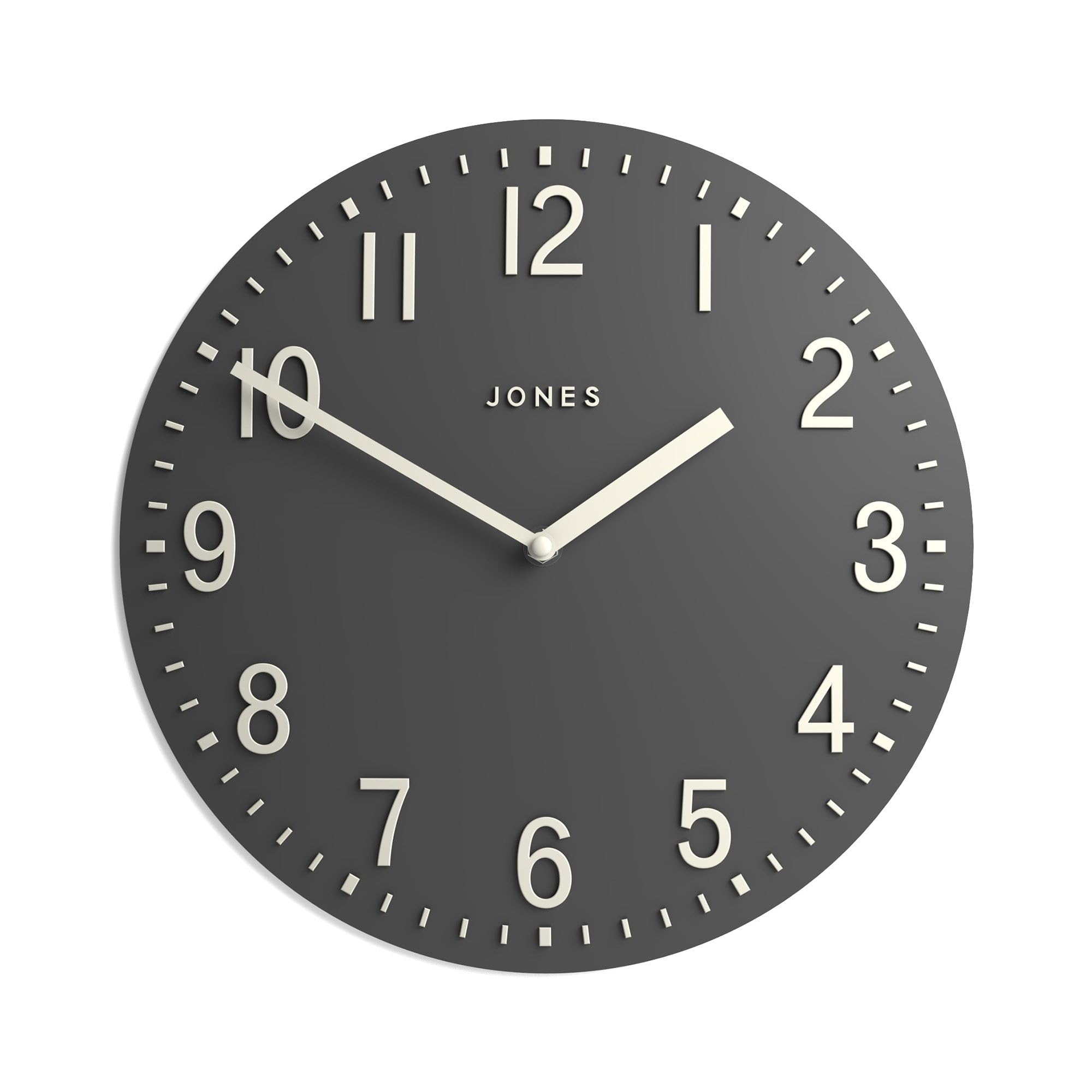 Jones Clocks Chilli wall clock | Modern convex clock | 30cm | Dark grey | Ideal for the kitchen, living room, office or bedroom