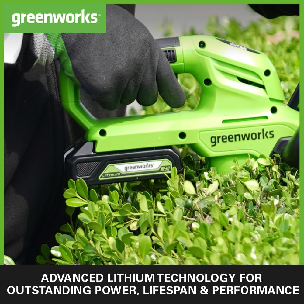 Greenworks 24V Battery and Universal Charger. Original Greenworks Battery Charger for 24V Garden and Power Tools. 2Ah Power Lithium-Ion Battery 60Mins Charge. Battery G24B2 & Charger G24UCC