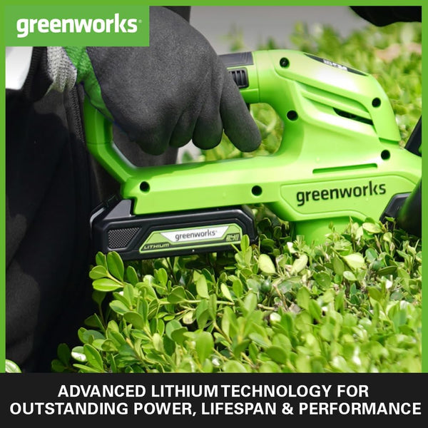 Greenworks 24V Battery and Universal Charger. Original Greenworks Battery Charger for 24V Garden and Power Tools. 2Ah Power Lithium-Ion Battery 60Mins Charge. Battery G24B2 & Charger G24UCC
