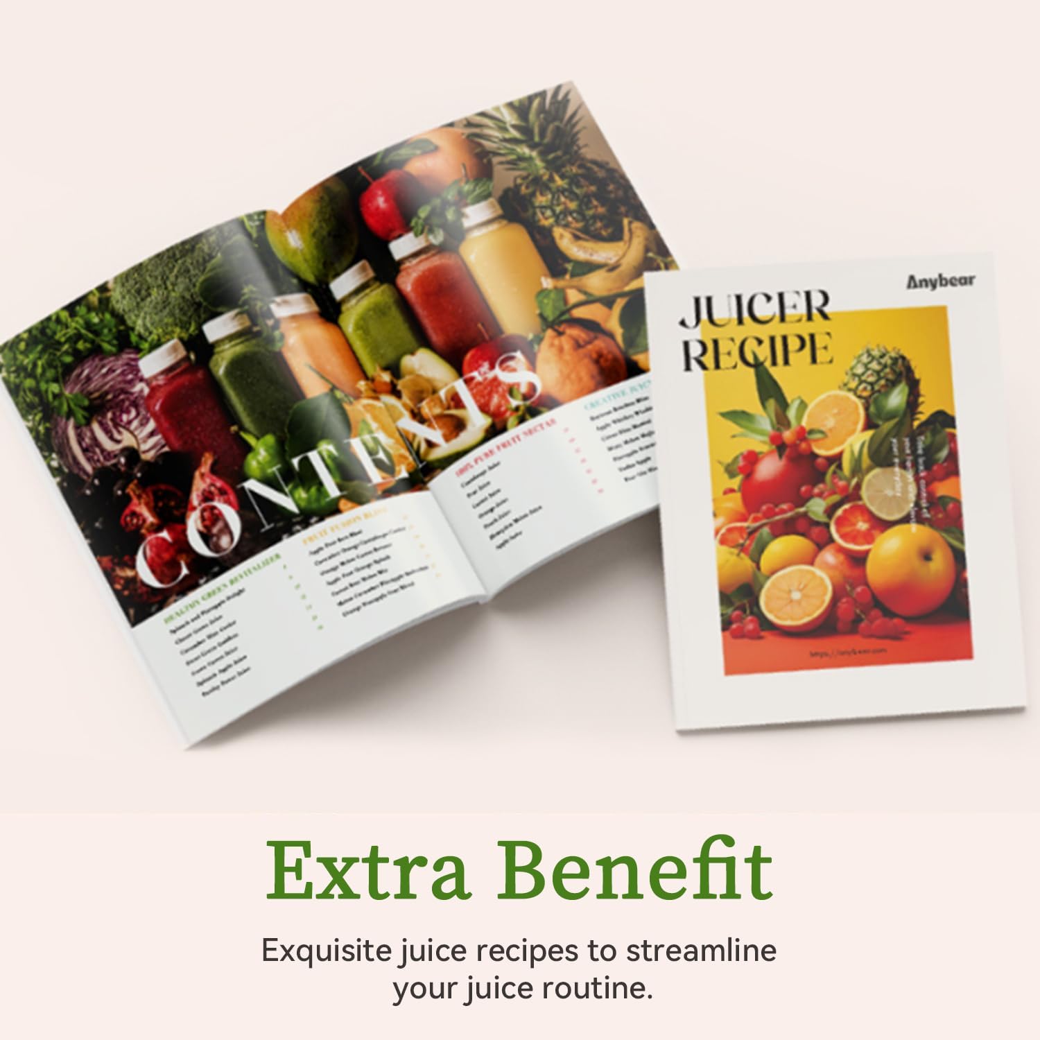 Anybear Cold Press Juicer, 200W Masticating Slow Juicer 4.3" Large Feed Chute Fit Whole Fruits Vegetables | Upgraded Auger | Tritan Materials | BPA Free | Juice Recipes (Silver)