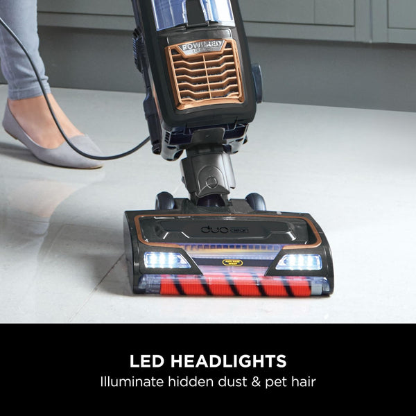 Shark Corded Upright Vacuum Cleaner,0.83L with Anti Hair Wrap Technology & DuoClean, Pet Model, Powered Lift-Away, LED Headlights, Anti-Allergen, 8m Cord, 750W, 3 Attachments, Navy, Orange, NZ801UKT