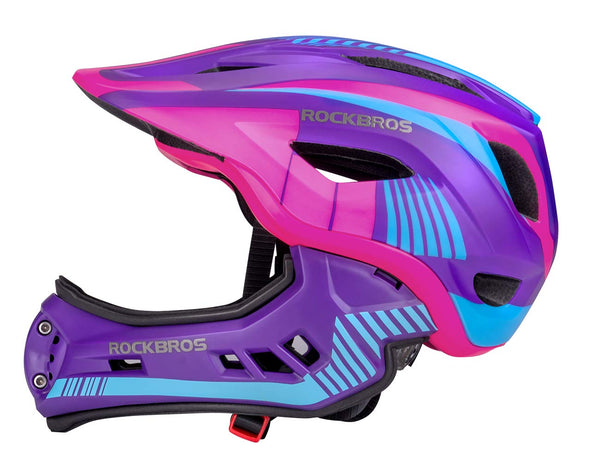 ROCKBROS Kids Full Face Bike Helmet Kids Helmet Toddler Bike Helmets Full Face Protective Safety Helmet for MTB Skateboarding Scooter Roller Skating