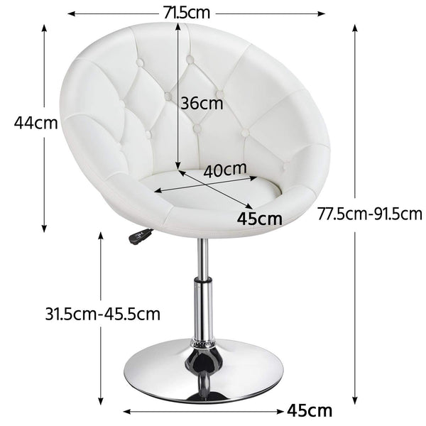 Yaheetech Swivel Vanity Chair Dressing Table Chair Comfy Vanity Stool for Bedroom Salon Make up Room, White