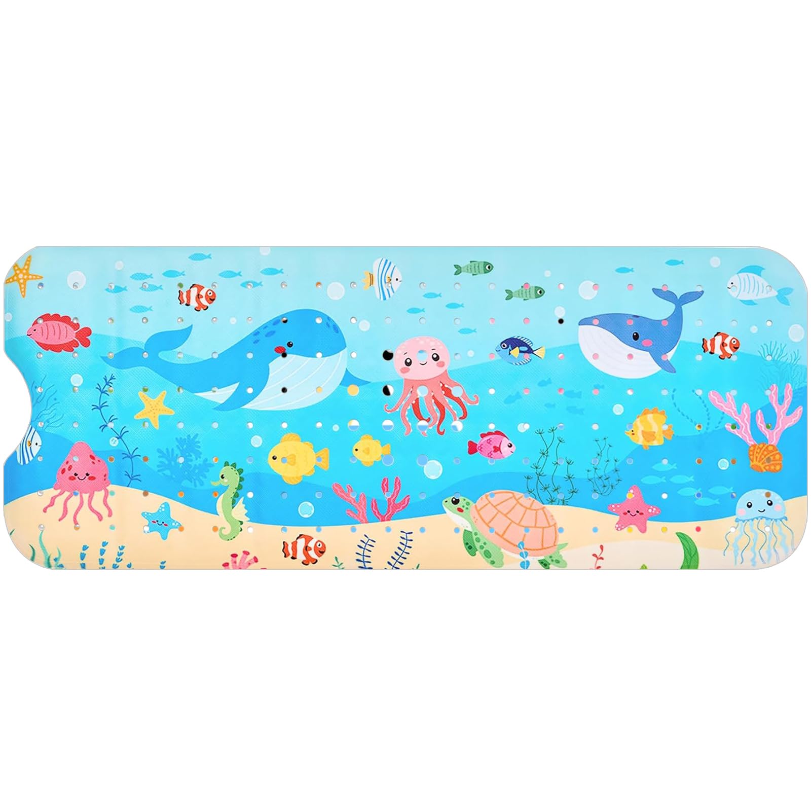 HESUSLA Bath mat non slip anti mould 100x40 cm highly absorbent quick drying bathroom pad with drainage holesAnti slip bathtub pad anti slip bath