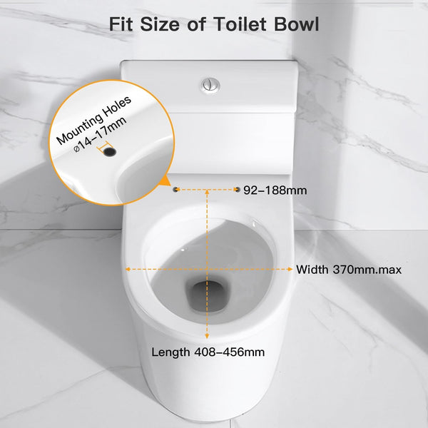 Pipishell Soft Close Toilet Seat, Toilet Seat with Quick Release for Easy Clean, Simple Top Fixing, Standard Toilet Seats White with Adjustable Hinges, O Shape