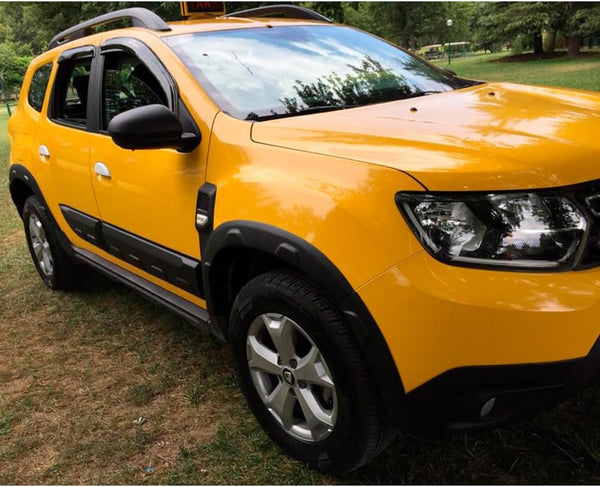 Oneway Set Wheel Arch Trims compatible with Dacia Duster II 2018-2024 with Park Assist (Offroad) - Matt black