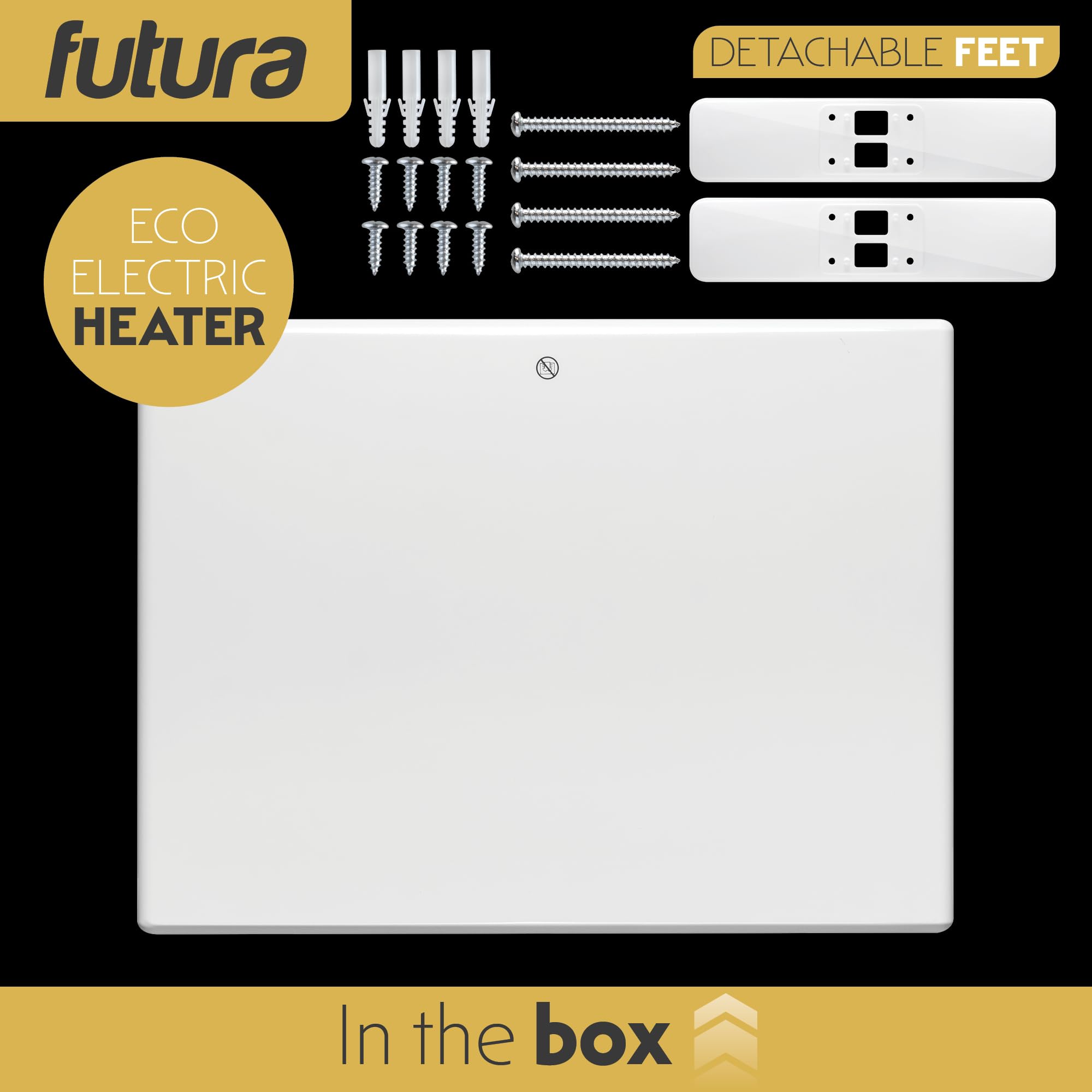 Futura 2000W Grey Electric Radiator Heaters for Home, Bathroom Safe Electric Heater Setback Timer Lot 20 & Advanced Thermostat Control Wall Mounted or Floor Standing Low Energy Panel Heater