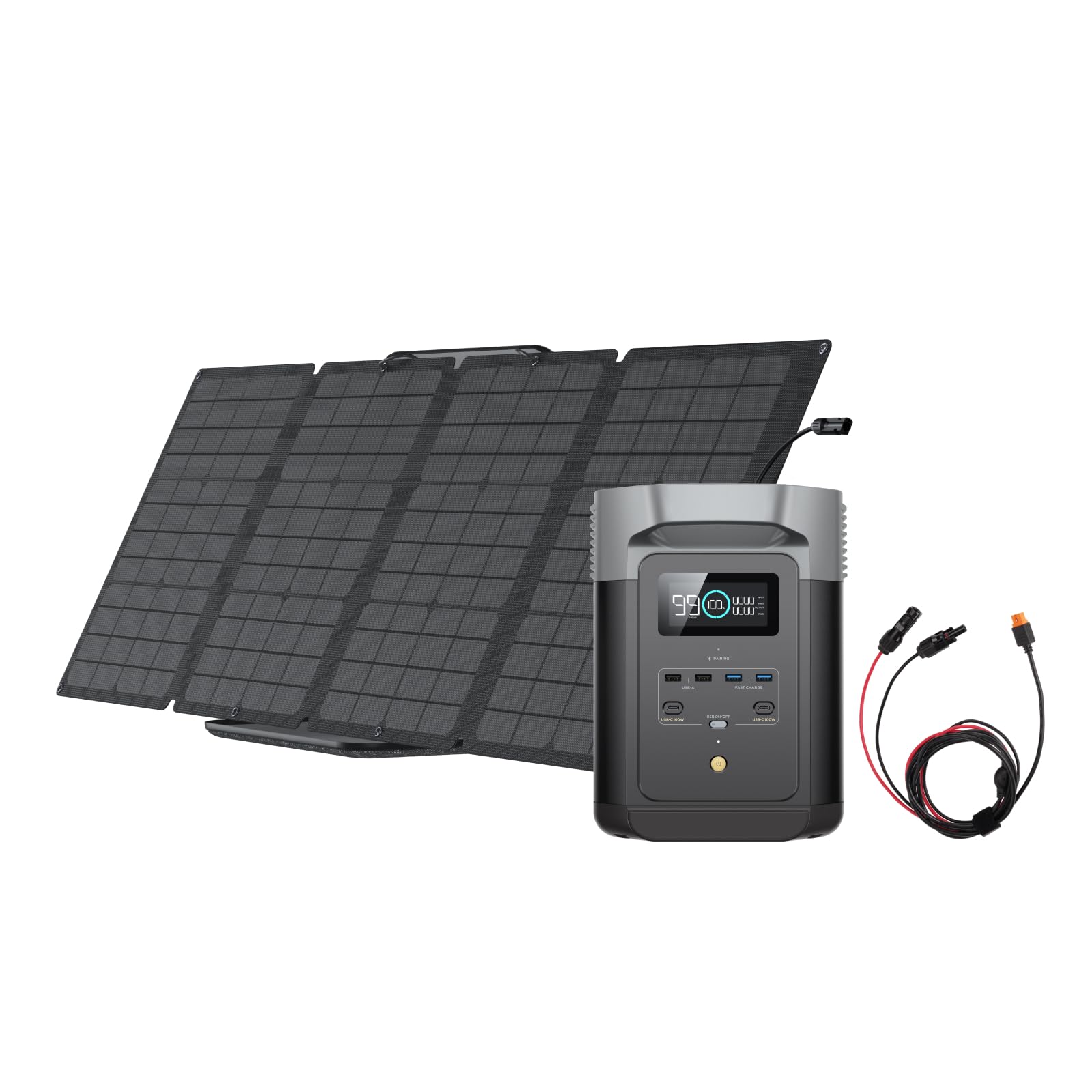 EcoFlow DELTA 2 Portable Power Station with 1-3kWh Expandable Capacity, LFP Battery, Fast Charging, Use as a Solar Generator for Home Backup Power, Camping & RVs