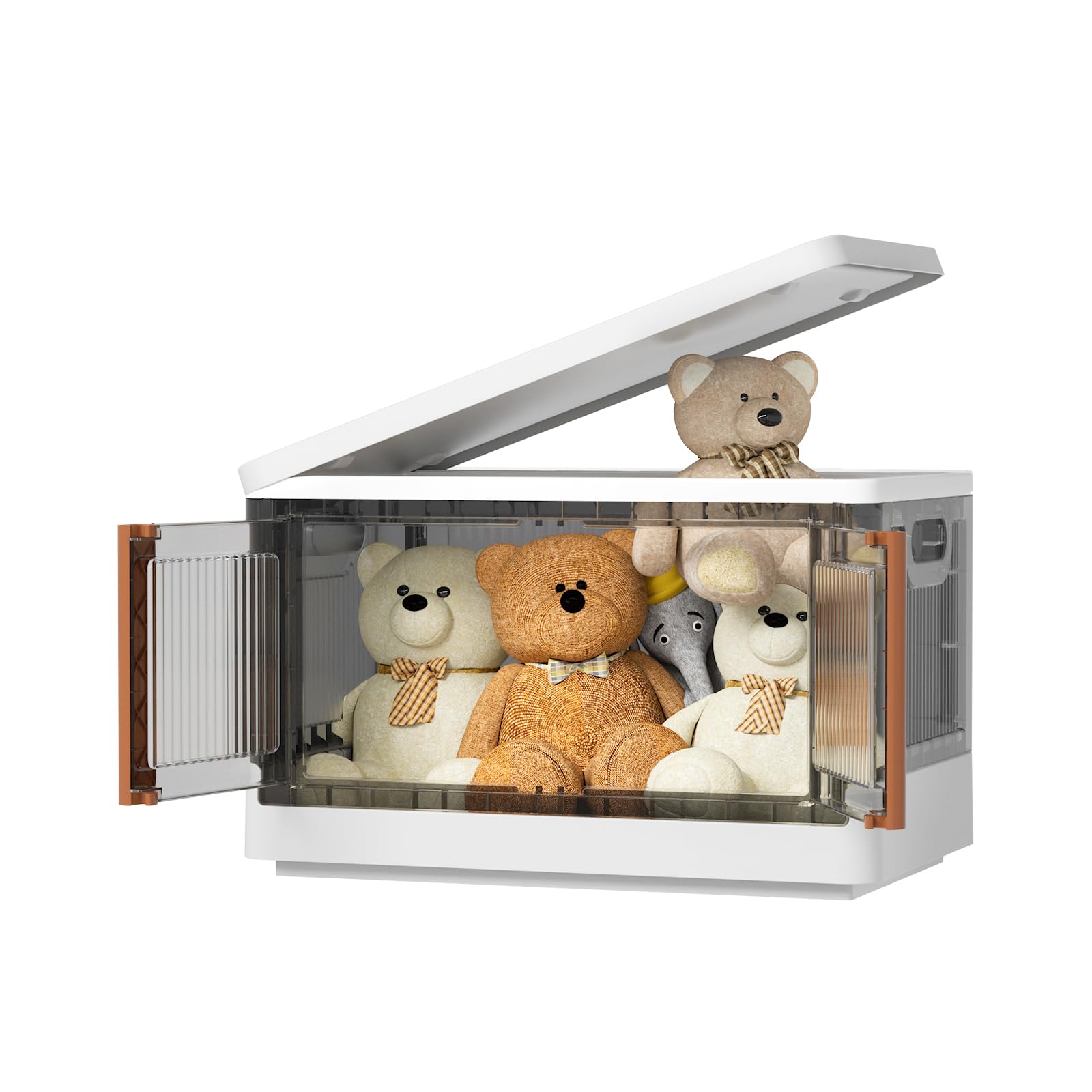 HAIXIN Storage Boxes with Lids, Plastic Storage Box with Lid, 45L Stackable Organiser Storage, Stackable Storage Boxes, Foldable Plastic Storage Box