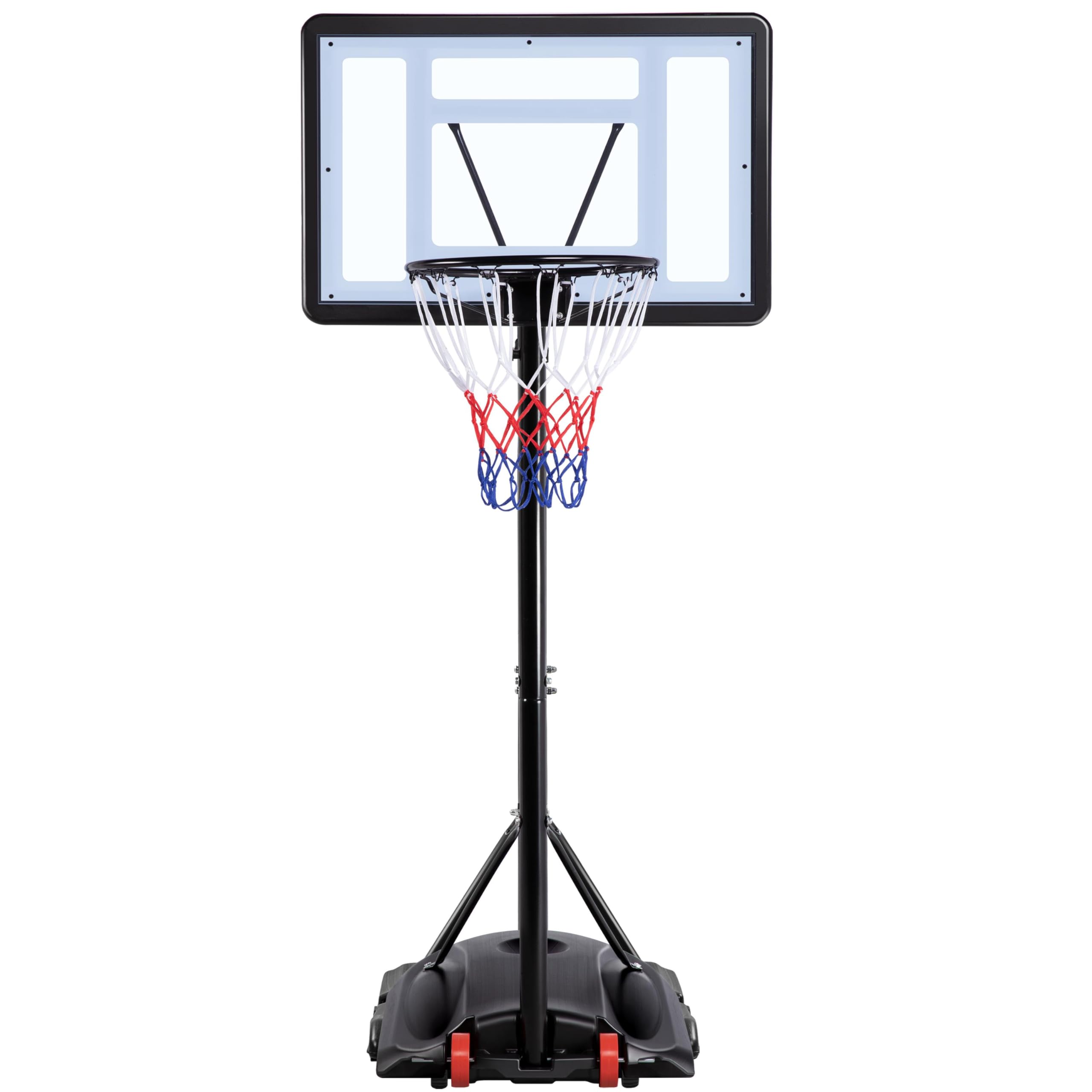 Yaheetech Outdoor Adjustable Basketball Stand, Portable Basketball Hoop Net System on Wheels
