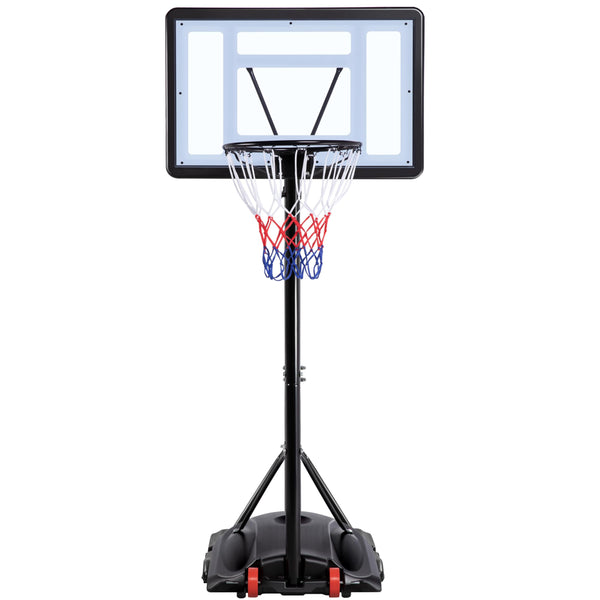 Yaheetech Outdoor Adjustable Basketball Stand, Portable Basketball Hoop Net System on Wheels