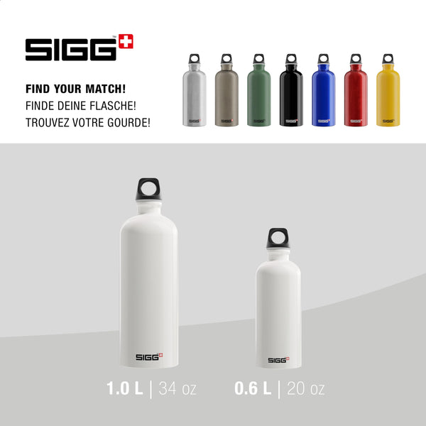 Sigg - Aluminum Water Bottle - Traveller - Climate Neutral Certified - Suitable For Carbonated Beverages - Leakproof & Lightweight - BPA Free - 0.6L / 1L/ 1.5L