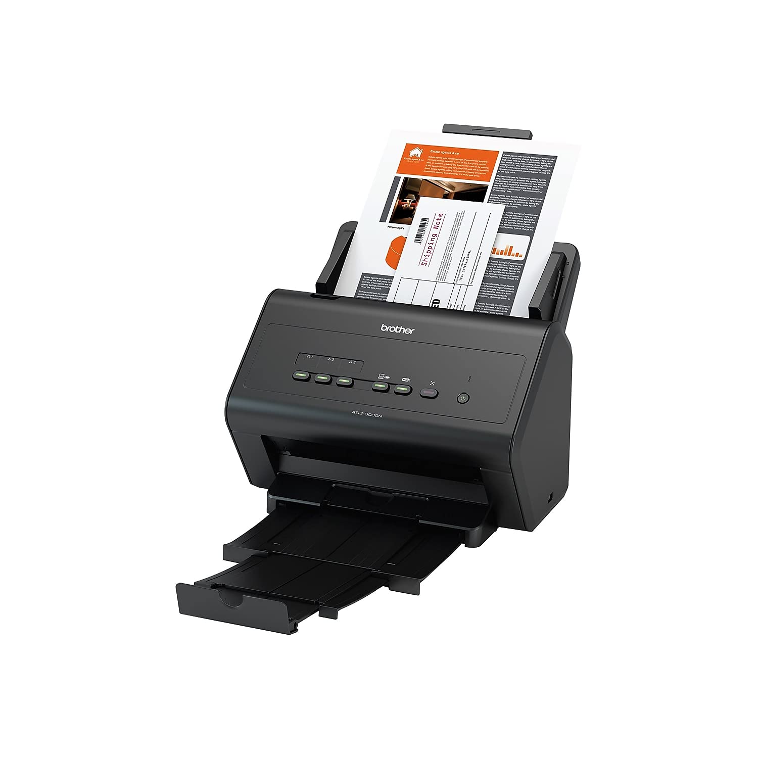 Brother ADS-4300N Desktop Document Scanner |SuperSpeed USB 3.0 |Double-sided |Advanced Image Capture, UK Plug