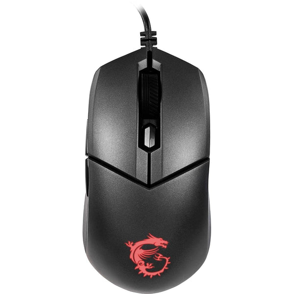 MSI CLUTCH GM51 LIGHTWEIGHT Gaming Mouse - 26000 DPI Optical Sensor, Elite 0.125ms Latency, 60M+ Click OMRON Switches, 6-Buttons, FriXionFree Cable, RGB Diamond LightGrips, 75g - Wired