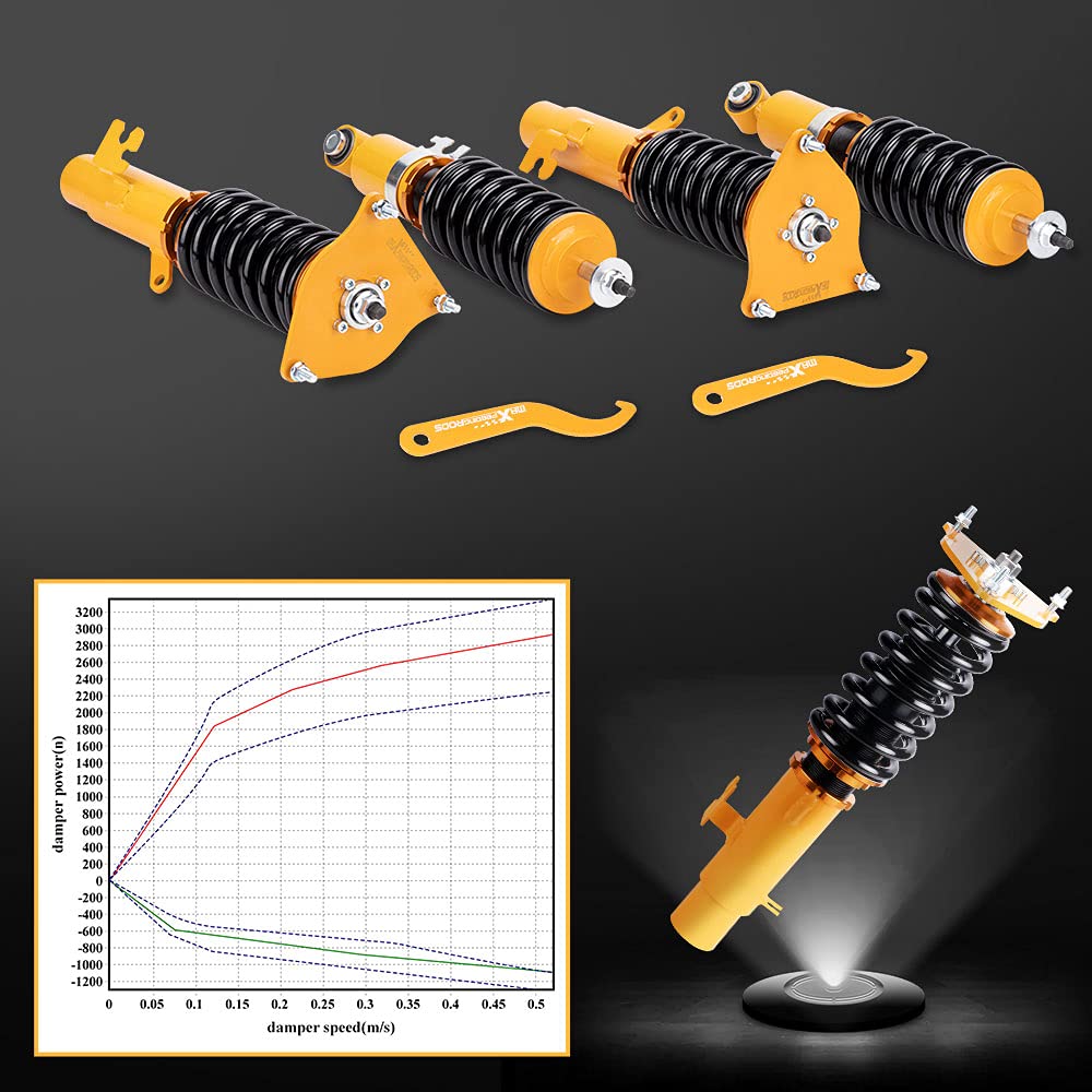 maXpeedingrods Height Adjustable Coilover Lowering Spring Shock Absorber Kit for S R53 Mk I (2002-2006)