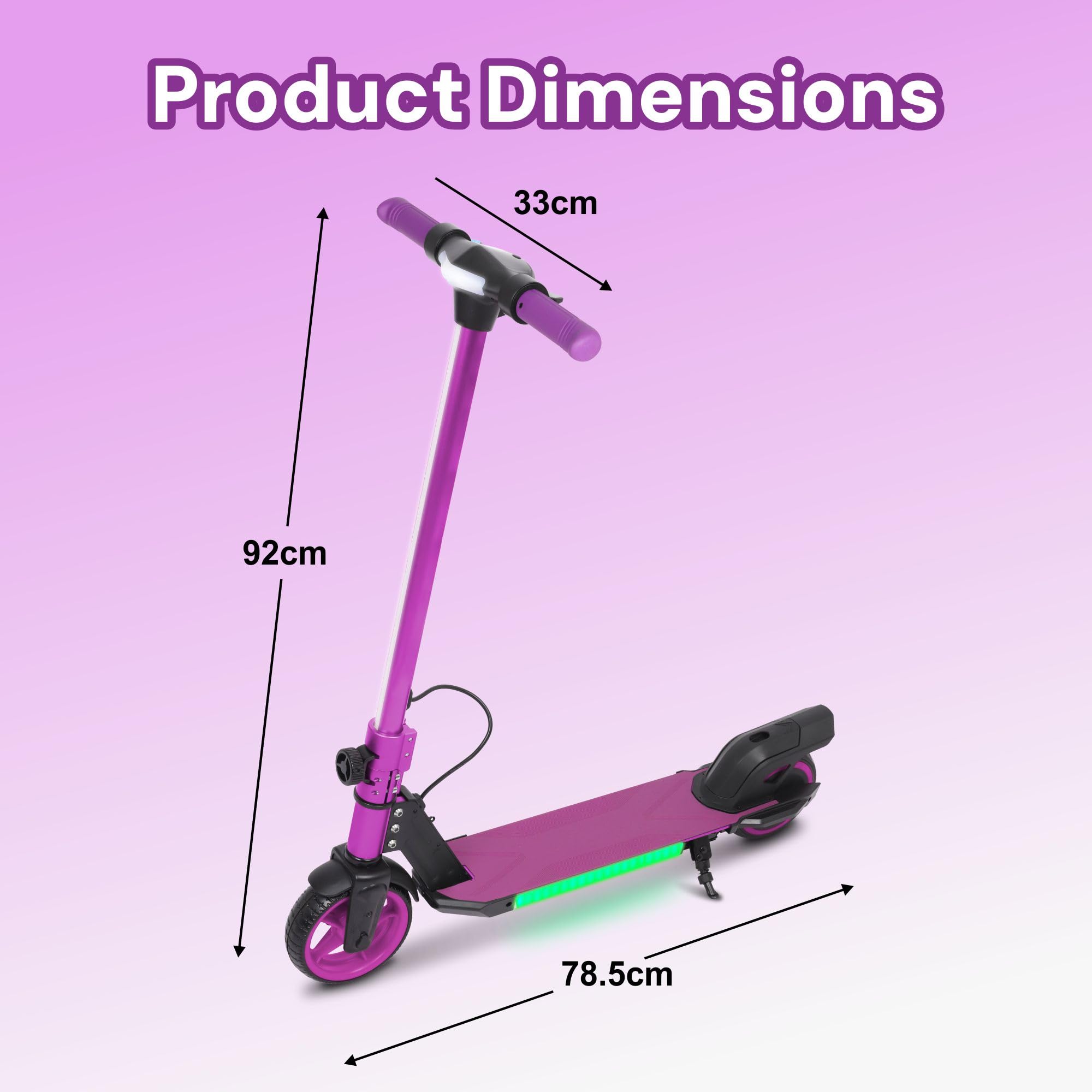 Electric Scooter Kids Foldable Mobility Scooters E Bike With RGB LED Lights For Ages 6-12 Boys Girls | 3 Speed Modes | 6-10 KM Range Dual Braking System 150W Motor Gift for Children