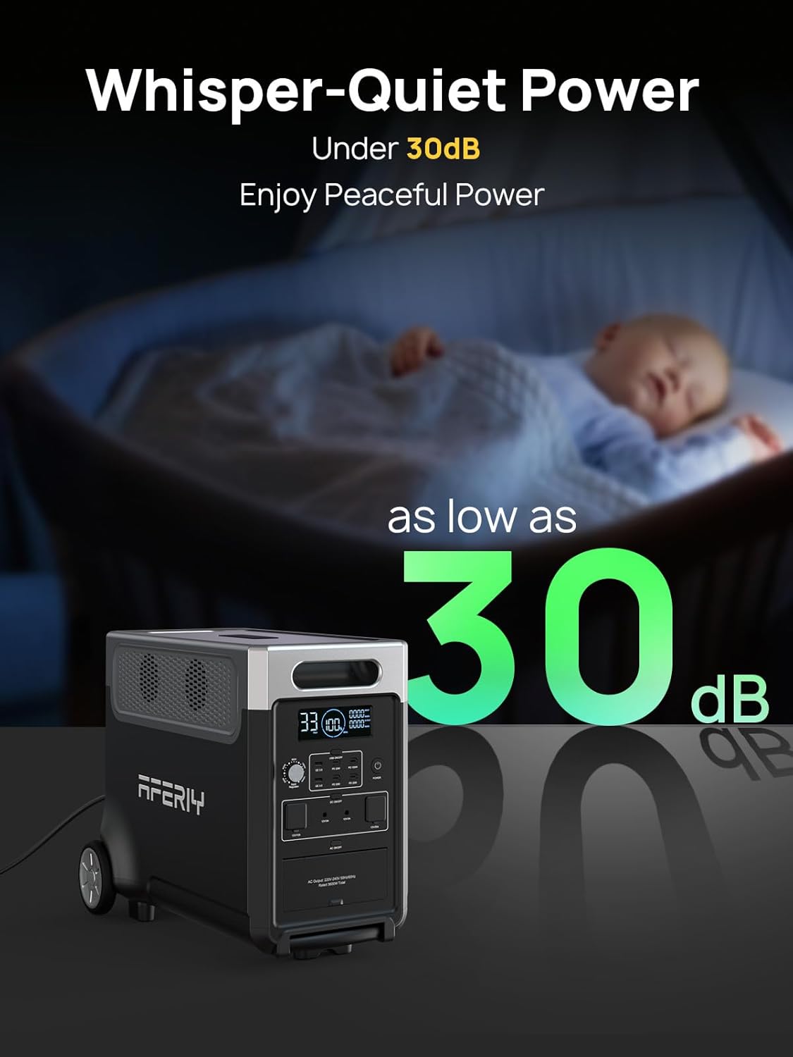 AFERIY Portable Power Station 3600W 3840Wh with 3.8-11.5kWh Expandable Capacity, Electric Generator LiFePO4 as Backup Battery, 220V-240V, EPS, UPS, BMS, Solar Generator for Home, Camping, Travel