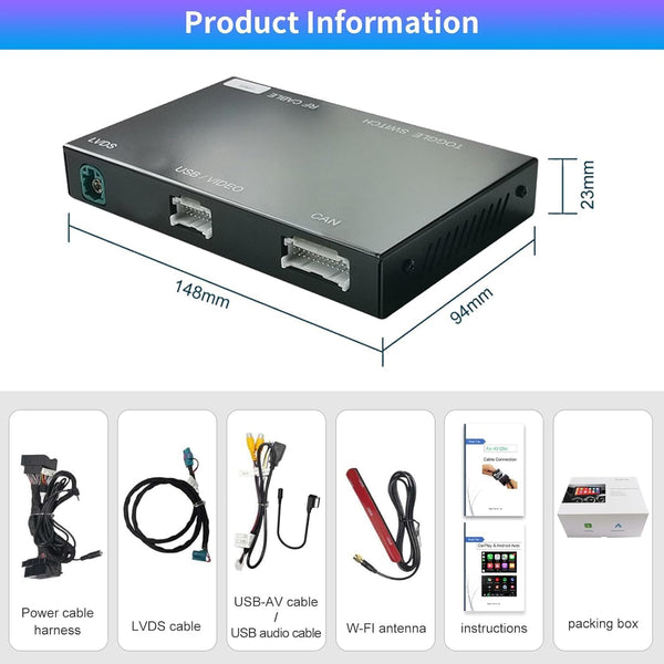 Road Top Wireless Carplay Android Auto for Mercedes Benz C GLC Class W205 2016-2018 Year with NTG5.0, Carplay Retrofit Kit Decoder, Support Mirrorlink, Navigation