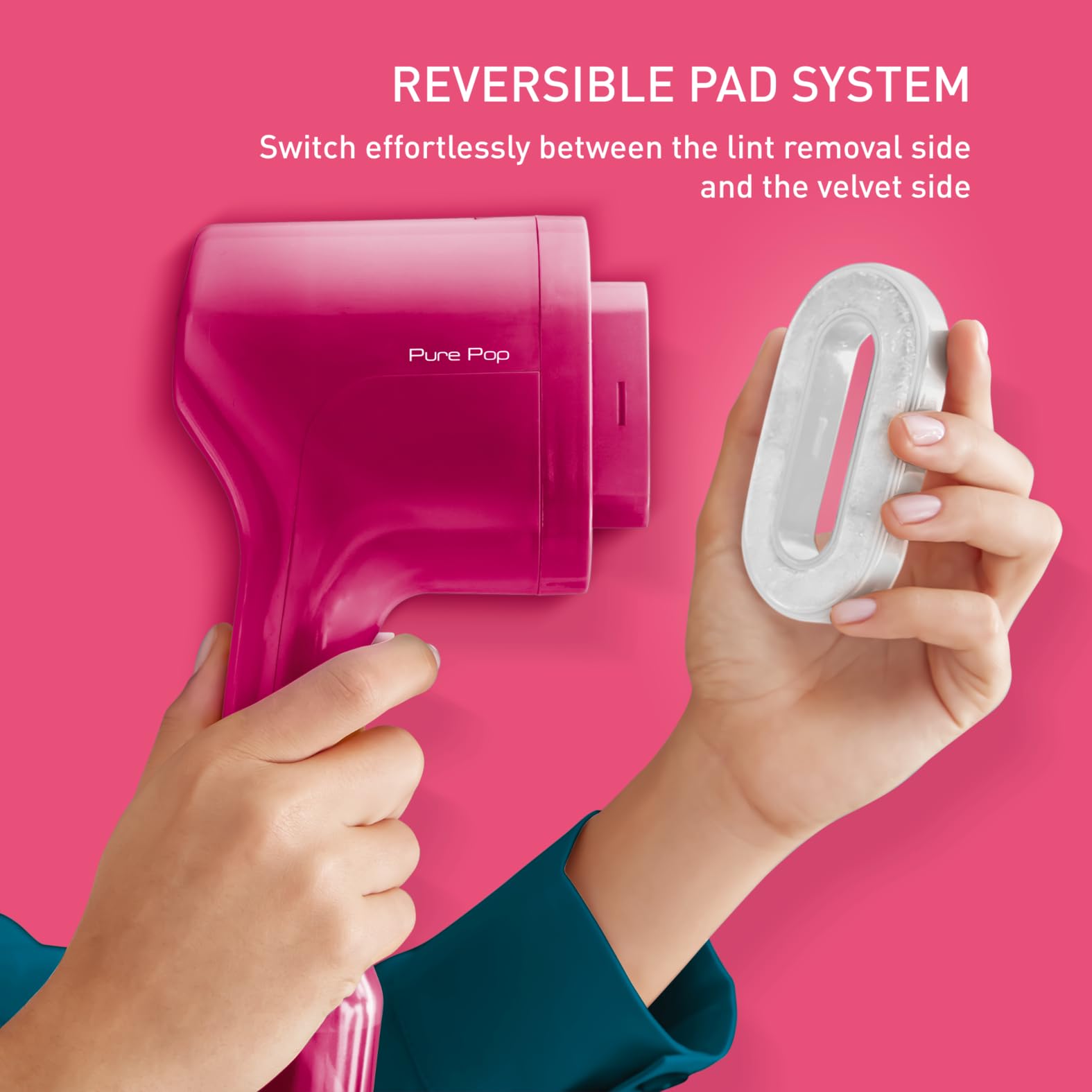 Tefal Pure Pop Slim Handheld Clothes Steamer, No Ironing Board Needed, Ready to Use in 15 Seconds, 70ml Detachable Water Tank, Travel Iron, Garment Steamer, Pink, DT2023