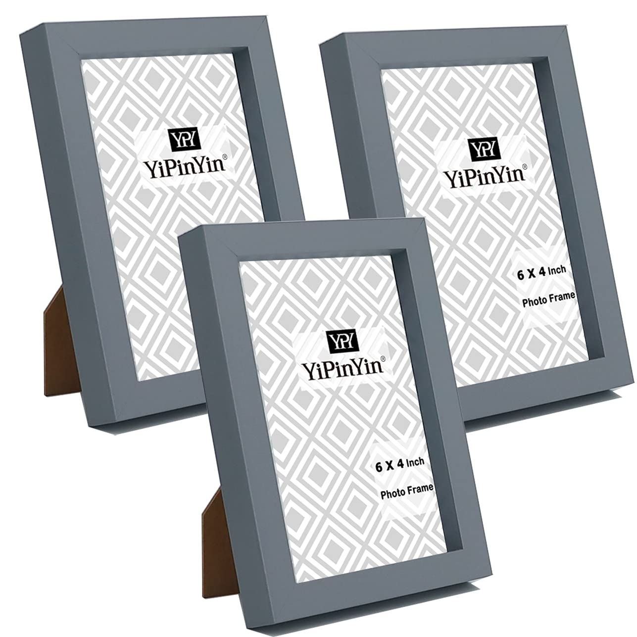 Black 50x70cm Boxed Picture Frames Set of 3 with Mounts for 40x60cm, 70x50cm poster frame with Acid Free mount for 40x60cm photo (Black 3Pack)