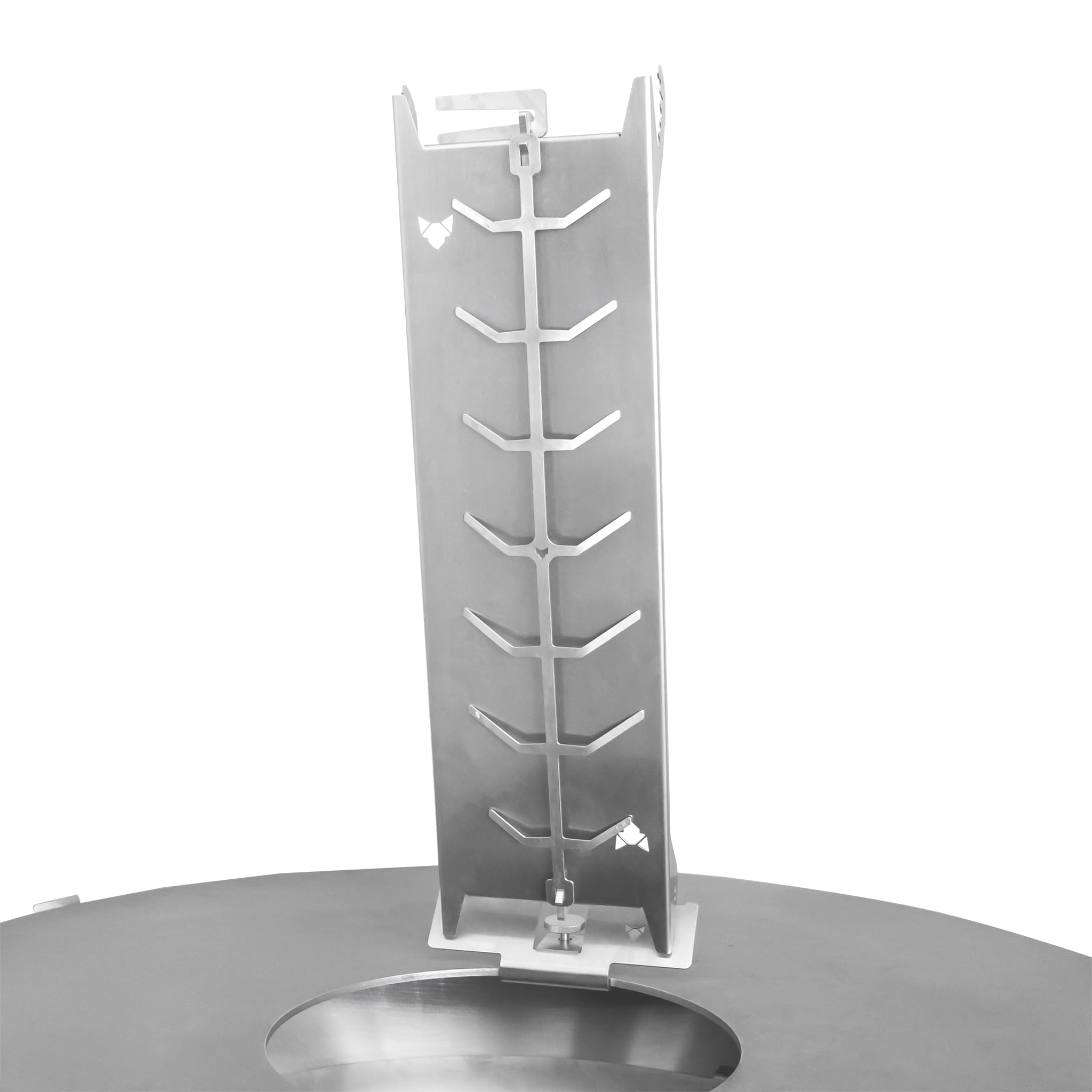 FENNEK Fire Plate Adapter for Flame Salmon Holder | For Fire Plates 5-15 mm Thick | Secure Hold Thanks to Knurled Nut | 100% Stainless Steel | Made in