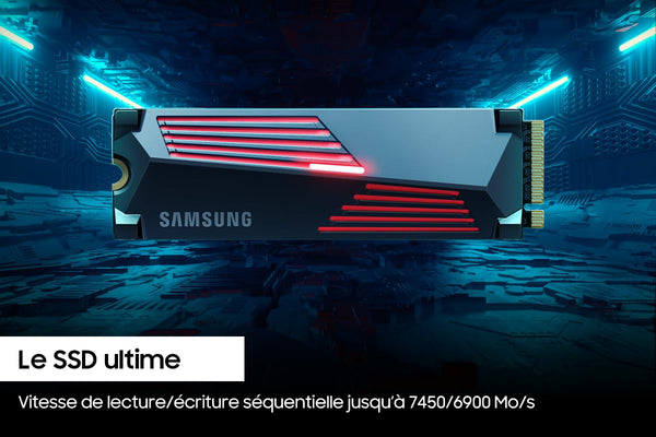 Samsung 990 PRO NVMe M.2 SSD, 2 TB, PCIe 4.0, 7,450 MB/s read, 6,900 MB/s write, Internal SSD, For gaming and video editing, MZ-V9P2T0BW