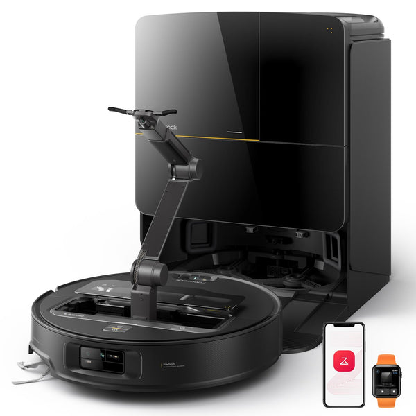 roborock Saros Z70 Robot Vacuum and Mop, OmniGrip Mechanical Arm, AI-Powered, 22,000Pa, 3.14'' Ultra Slim, FlexiArm Riser Technology, AdaptiLift Chassis, Obstacle Avoidance, Multifunctional Dock 4.0