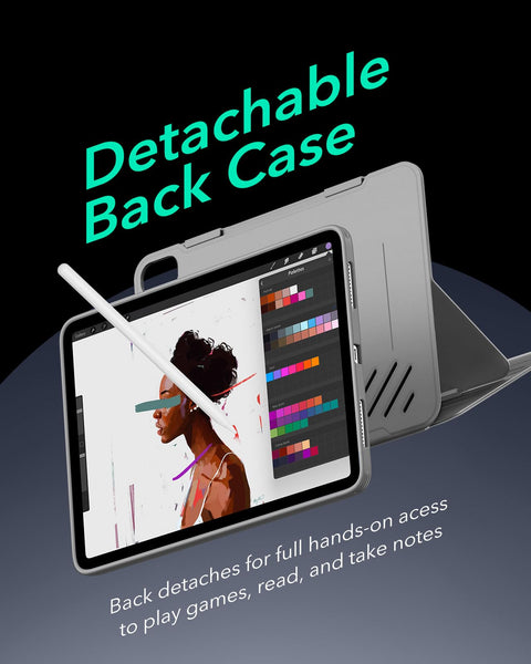 ESR for iPad Pro 12.9 Case (6th/5th Generation, 2022/2021), Removable Magnetic Cover, Adjustable Portrait/Landscape Stand with Raised Display View, 9 Standing Angles, Shift Series, Black