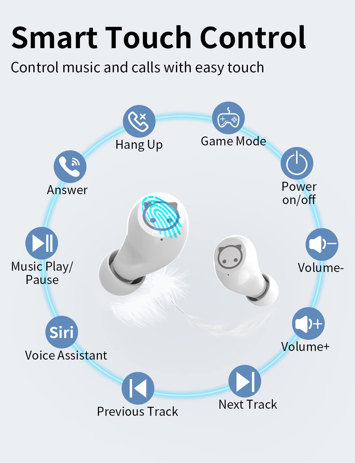 Earbuds for Kids Cute Design in-Ear Wireless Earphones for Kids Boys Adult Bluetooth 5.3 Waterproof Sport Stereo Headphones with Mic for Phone