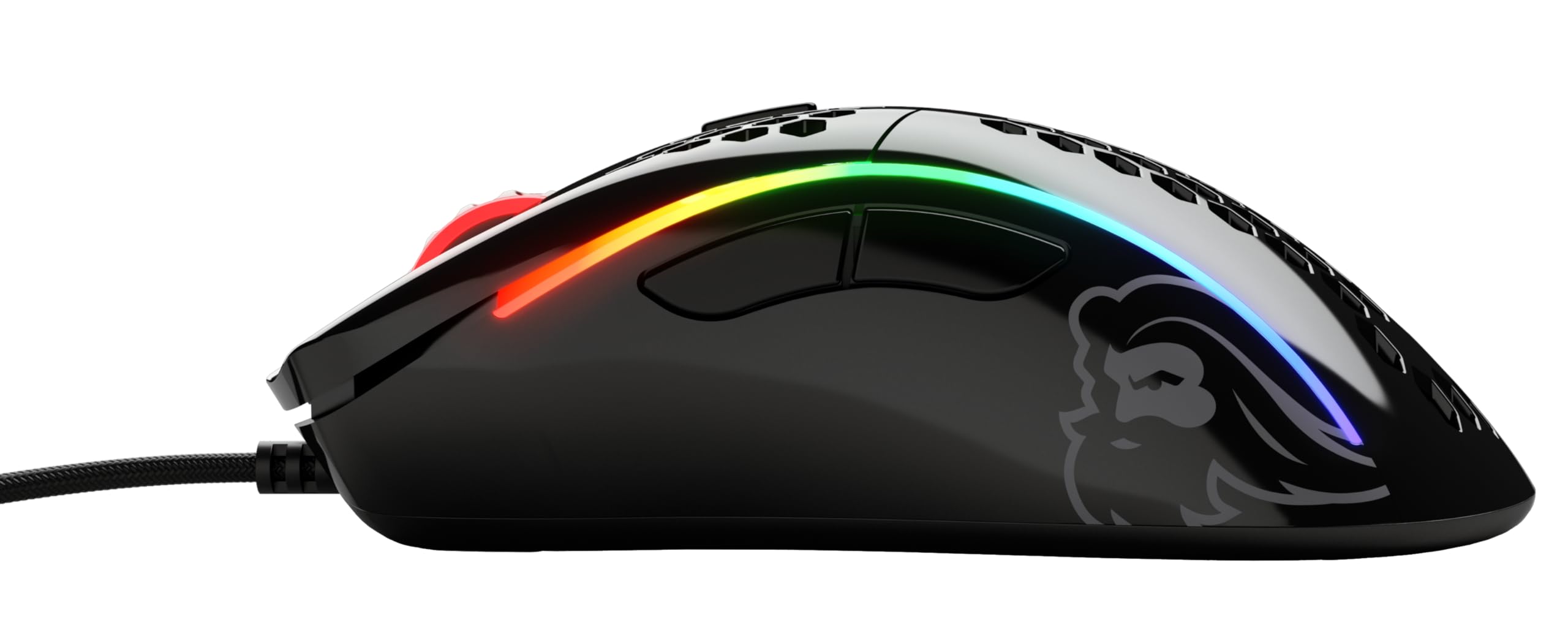 Glorious Gaming Model D Wired Gaming Mouse - 68g Superlight Honeycomb Design, RGB, Ergonomic, Pixart 3360 Sensor, Omron Switches, PTFE Feet, 6 Buttons - Glossy Black