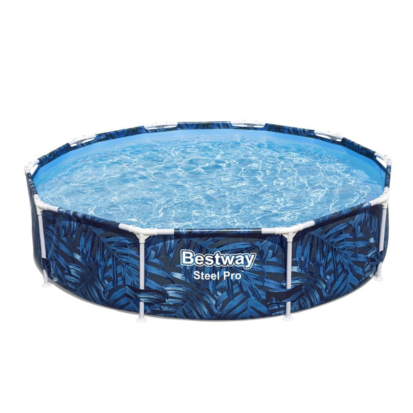 Bestway Steel Pro Swimming Pool Set | Above Ground Round Paddling Pool, 10’ x 30"