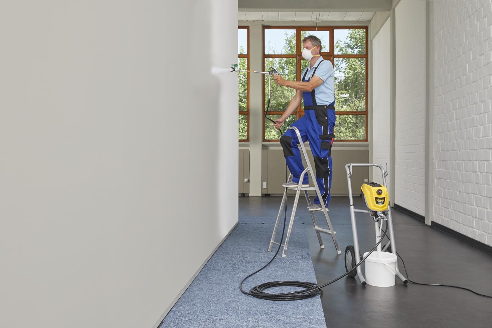 WAGNER Airless ControlPro 250M Paint Sprayer for interior and exterior wood, metal, wall and ceiling paints, covers 15 m² in 2 min, 110 bar, adjustable spray pressure, 9 m hose