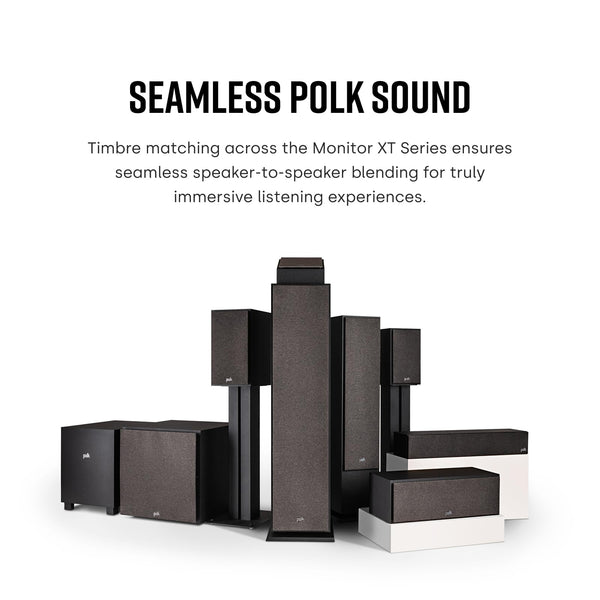 Polk Audio Polk Monitor MXT60 Compact Tower Speaker, HiFi and Home Cinema Speaker, Hi-Res Certified, Dolby Atmos and DTS:X Compatible (1 piece)